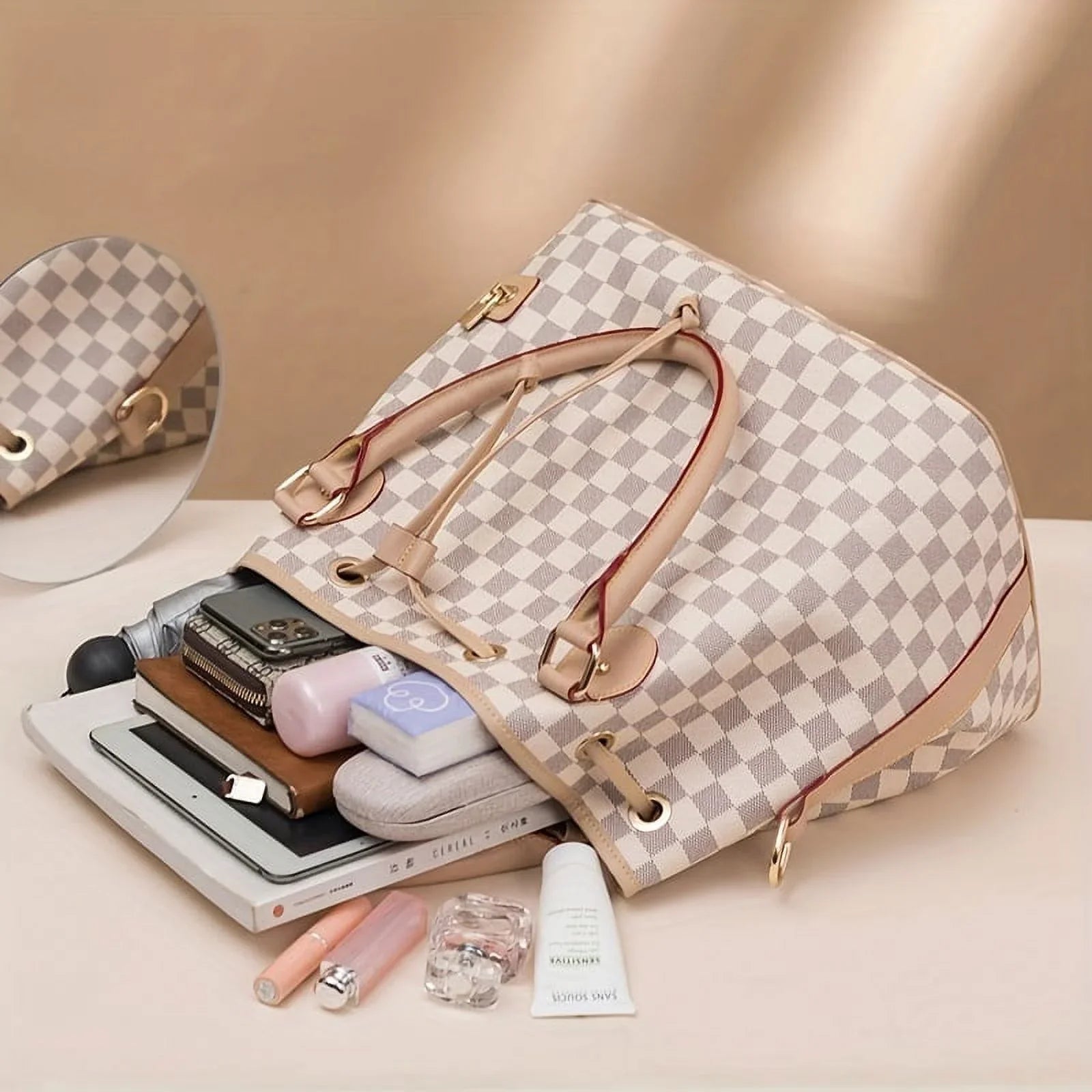 moocr Bag Casual Vintage Crossbody PU Handbag Bag Drawstring Leather Purse Bucket
