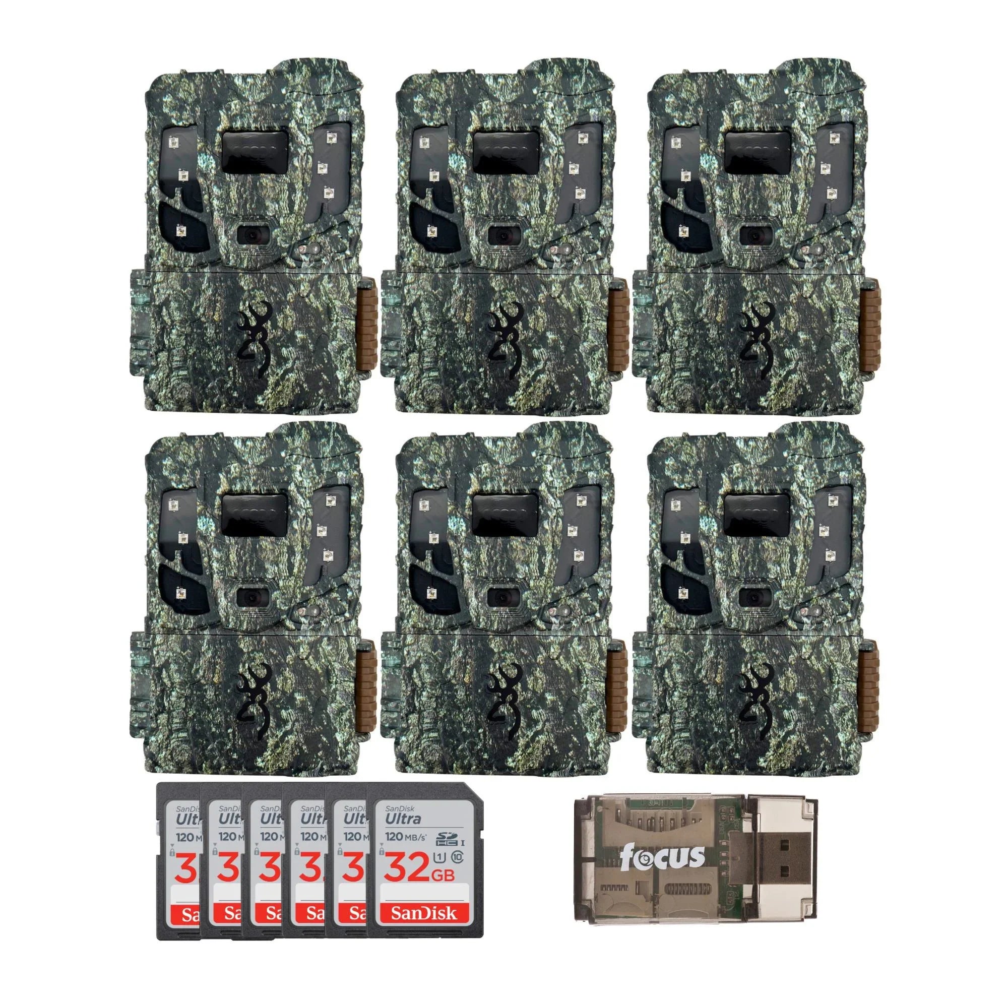 and Scout Extreme Cellular Pro 6PK Browning Max HD Trail with Camera SD Reader