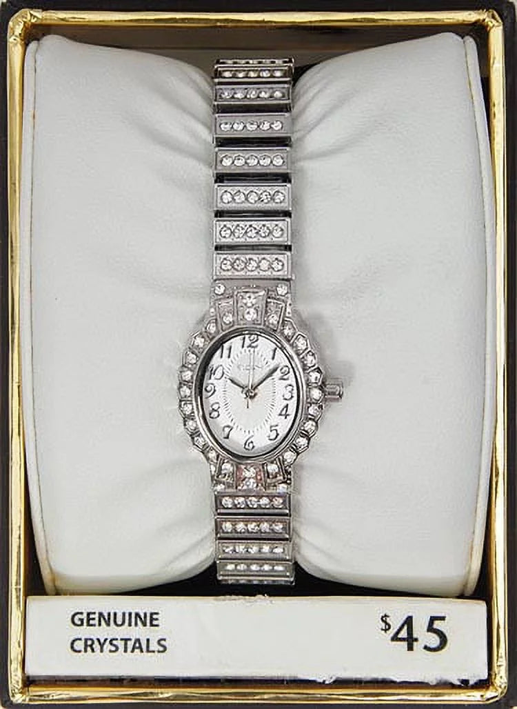 Crystal Accent Expansion Watch Silver-Tone Female Elgin Adult (EG9058) Dressy