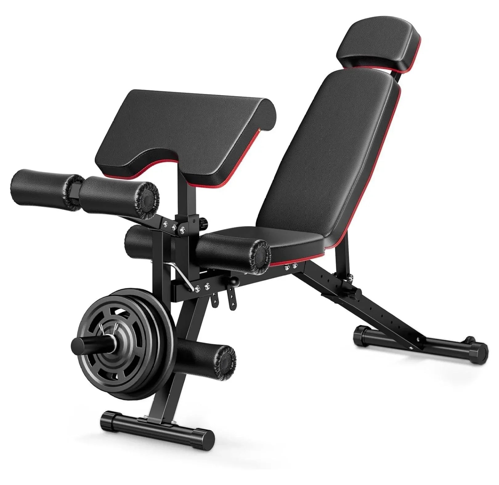 Bench Leg Pad, Headrest, for Capacity Workout Bench, Weight Weight Preacher Gym Incline with Body 900Lbs Flat Extension Full Home Workout, Bench Adjustable Exercise Decline and Extended