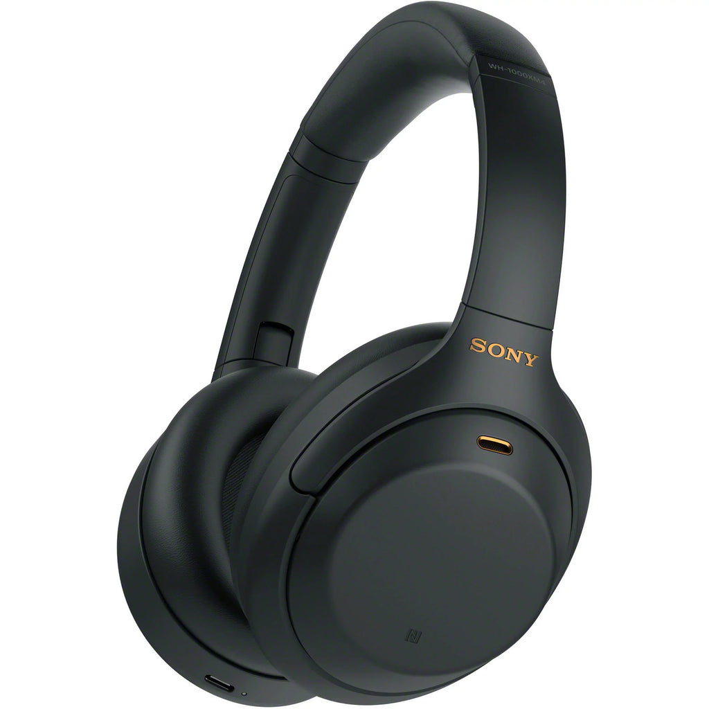 Connection Case Includes: for Plug & Carry Adapter Cable, In-Flight Microfiber Type-C (Black) Wireless Cloth - Sony USB Use, Headphones Compact Over-Ear Noise-Canceling WH-1000XM4 Cable, Cleaning