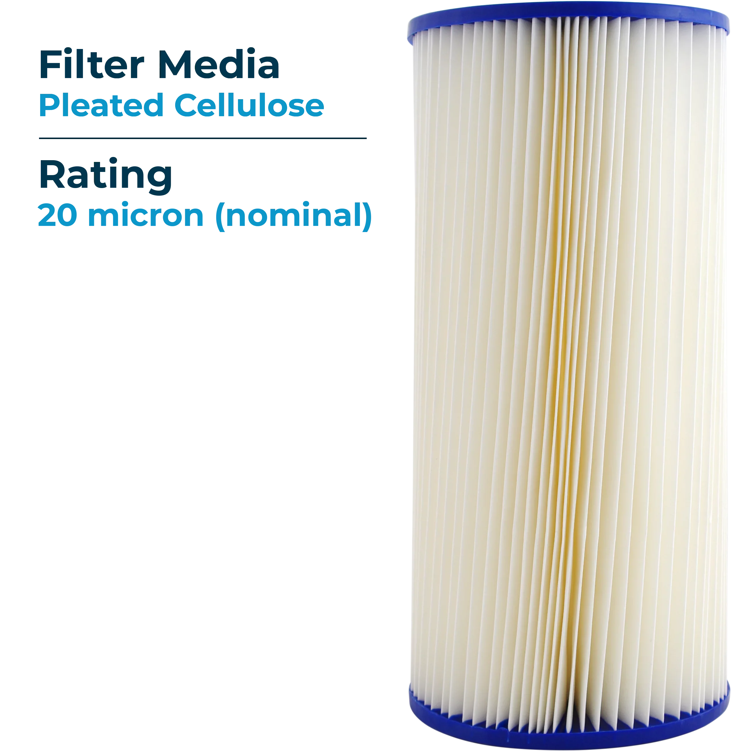 Sediment Pleated ECP20-BB SP-EC20-BB Cellulose 255491-43 10x4.5 Micron 8) (Case of SpiroPure 20 Filter Cartridge Water