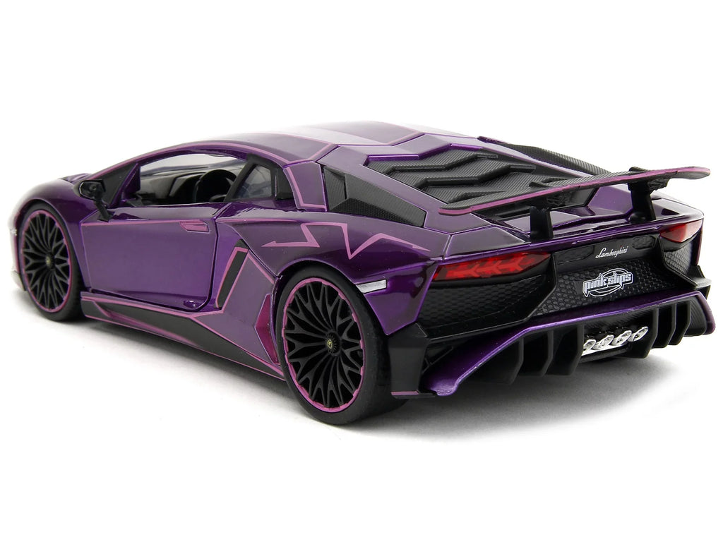 Series Aventador Car Diecast SV Pink by Lamborghini Jada Slips" Model with Purple "Pink 1/24 Graphics Candy
