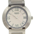 Quartz Stainless Analog White Watch Made Nomad Swiss Steel Pre-Owned Men's NO1.710 Hermes Display Dial Silver (Fair)