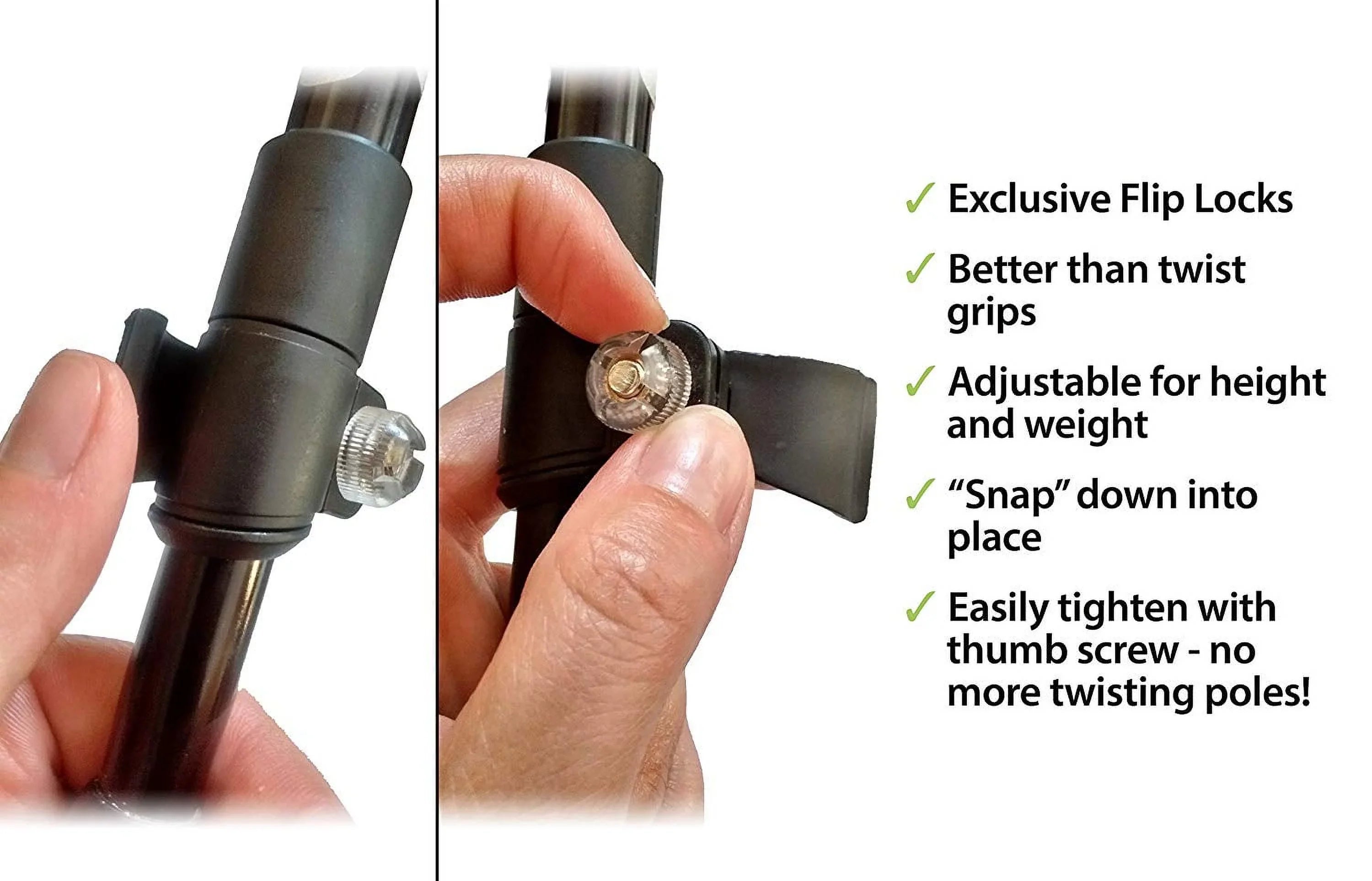Hiking Camera Trekking & and Flip with York Pair Locks, Poles Collapsible Nordic Mount, Feet, Rubber Digital