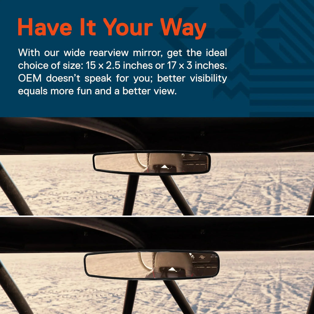 Pioneer UTV Convex XP, Mirror for RZR Kawasaki [Wide Polaris Turbo Can-Am Roll Yamaha 17" View [1.75"/2" [Shatterproof Clamp] ATV For Bar Glass] Mirror PRO Rearview Rear Visibility]