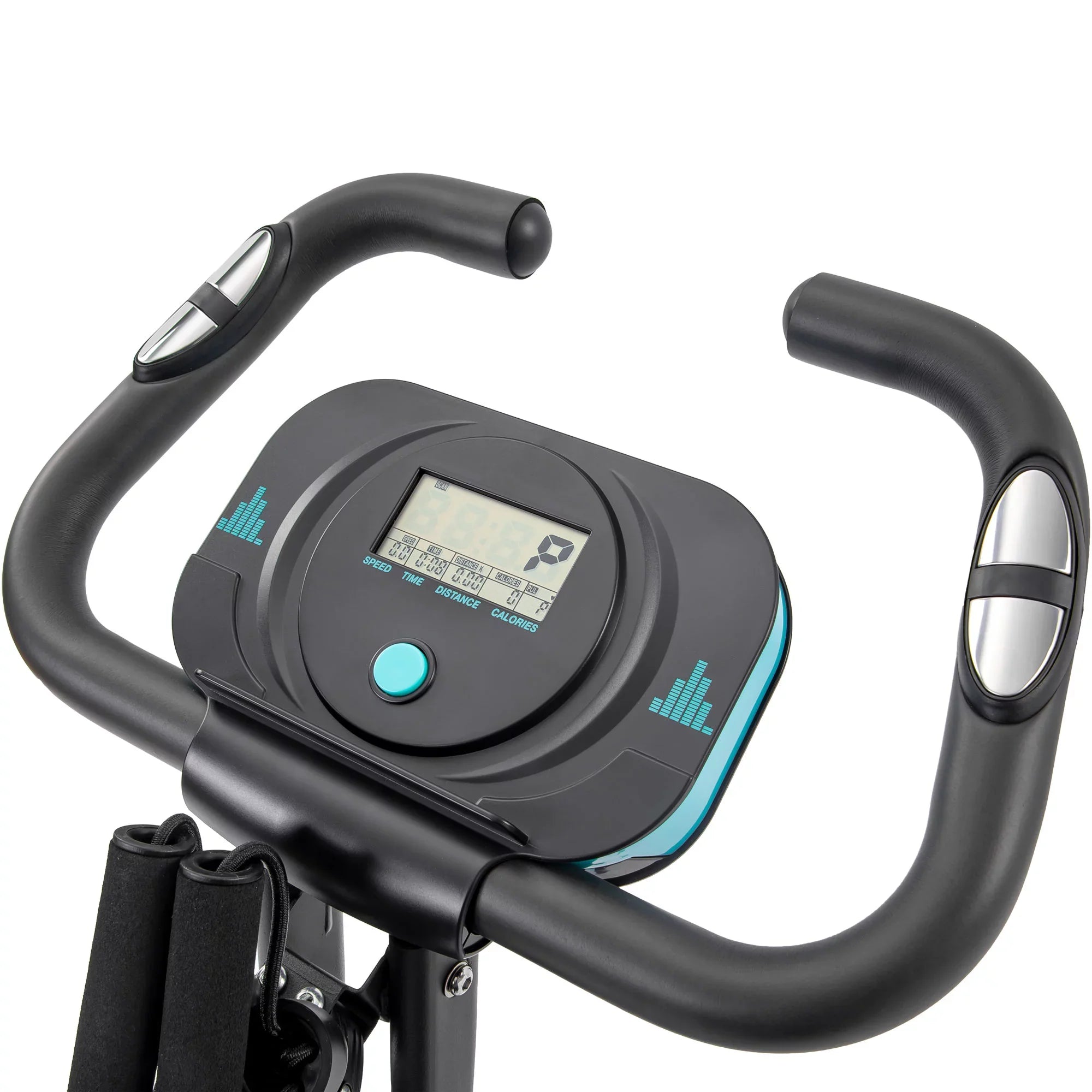 Recumbent Exercise Arm Resistance, Bands Folding Bike, Fitness Adjustable and and with Backrest Upright X-Bike 10-Level
