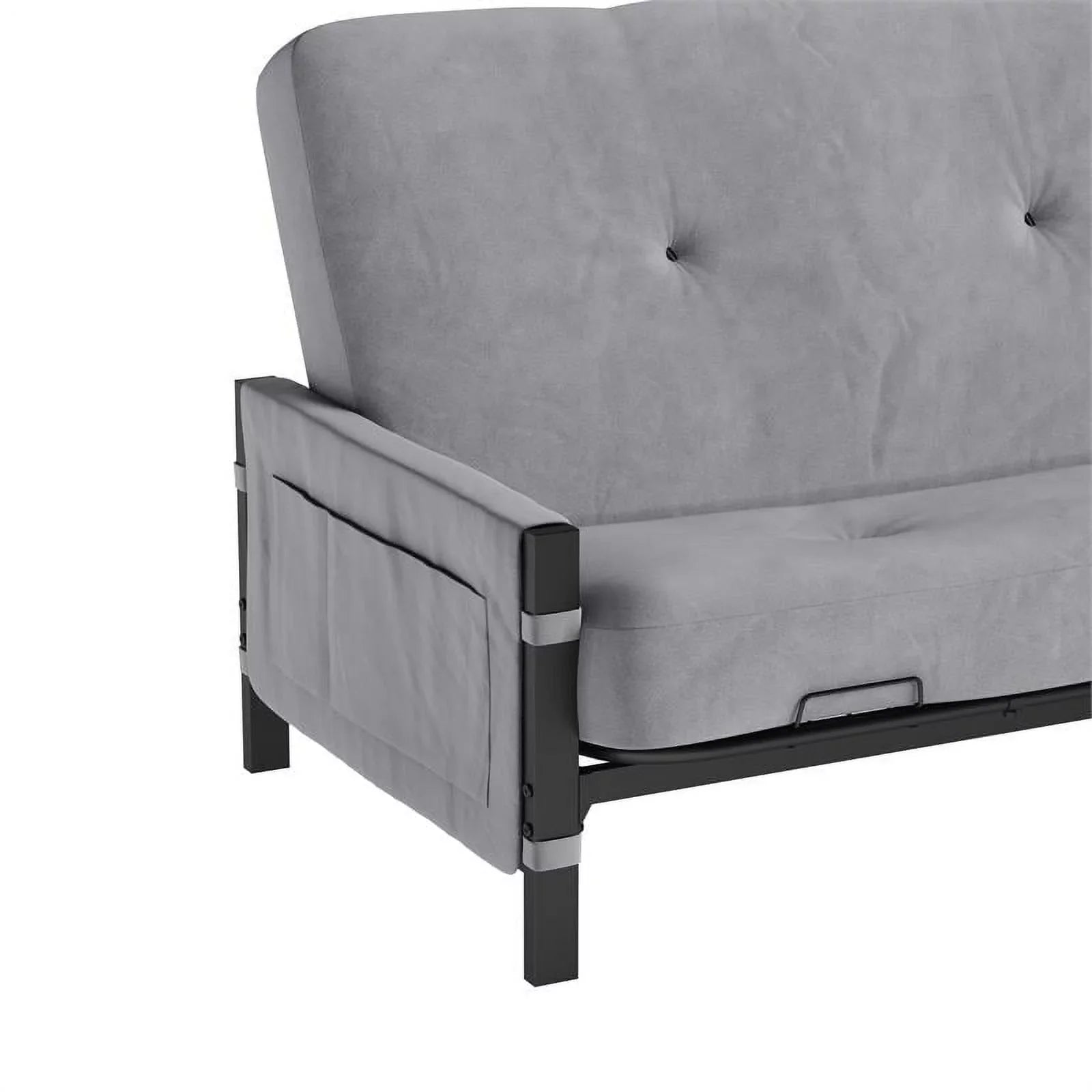 Futon Gray DHP Melbourne with Futon Storage Thermobonded in Mattress 6"