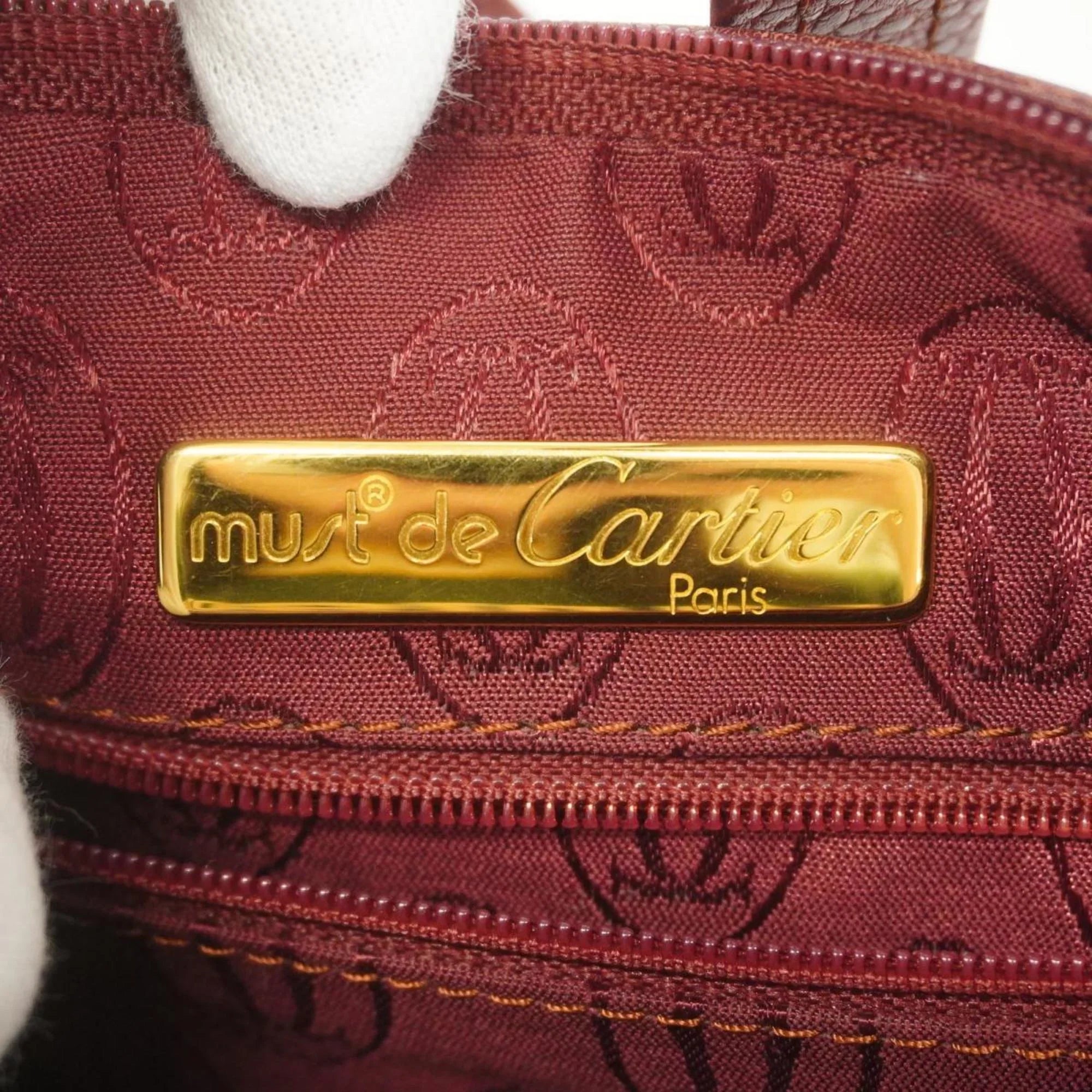 Red Cartier Ladies Shoulder Pre-Owned Bag Leather (Good) Must