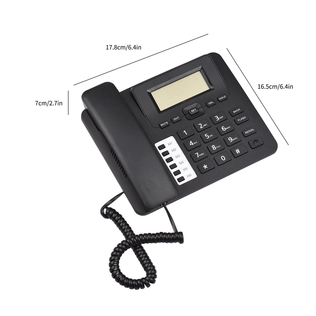 Dual Sound Date Landline Chip Telephone Phone Support Built-in Black DTMF/FSK Control Phone Real-time Hands-Free/Redial/Flash/Speed Home IC Dial/Ring Meterk Desk System Elderly Corded for Seniors