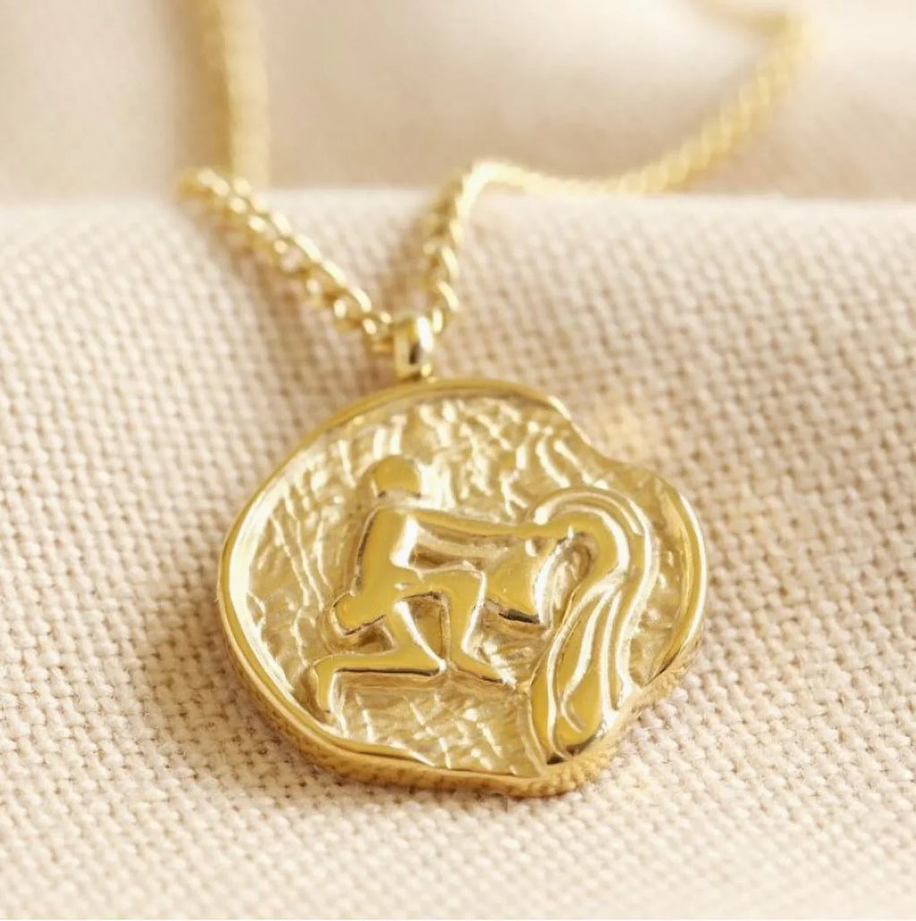 Pendant Birthday Teens Horoscope, Women, Stainless Inc Necklace Boutique Blue Aquarius Box Zodiac | for Steel Gift Gold