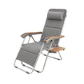 Adjustable Reclining Lounge Chair with Wood Accents and Integrated Cup Holders