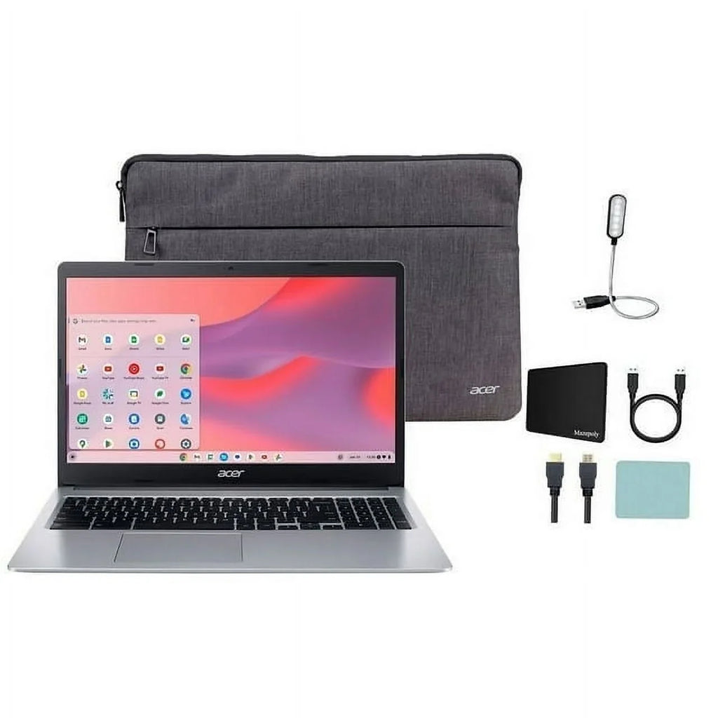 N4020, eMMC, Silver Chromebook Restored Intel Celeron Laptop, + Display OS, Chrome LPDDR4, HD 4GB 64GB 15.6" Accessories 315 Mazepoly Acer
