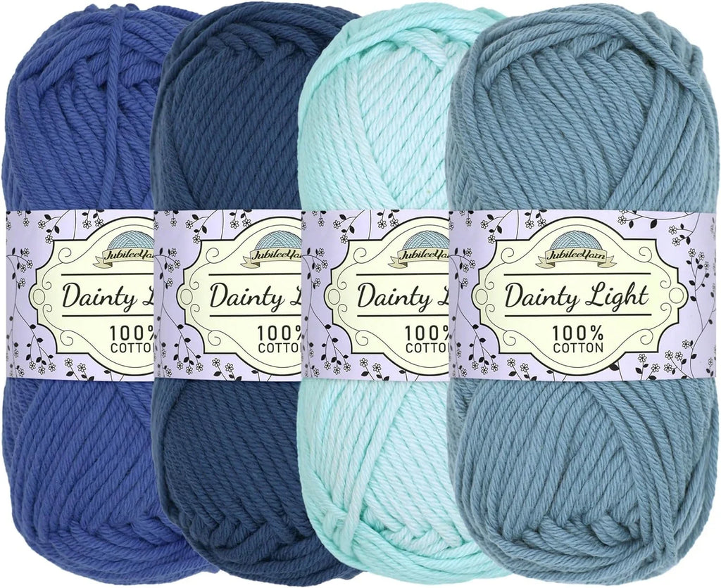 Blue Daity Jubileeyar - Light Worsted Yar Weight - Of 4 100G/Skei Cotto - Shades Skeis -