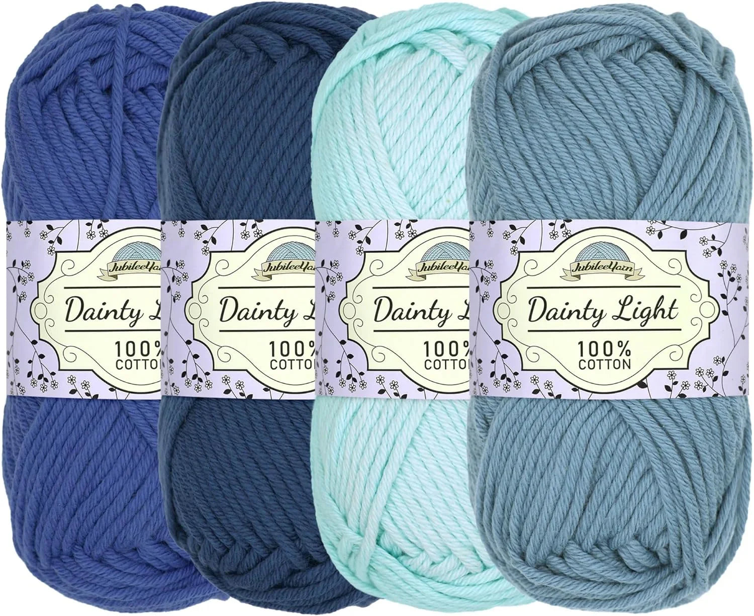 Blue Daity Jubileeyar - Light Worsted Yar Weight - Of 4 100G/Skei Cotto - Shades Skeis -