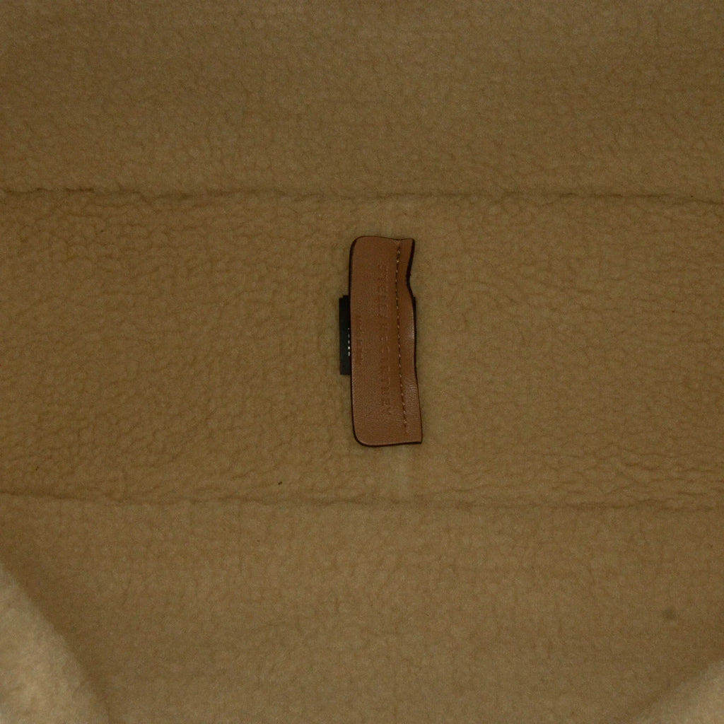 Shearling Pre-Owned Stella (Good) Authenticated Fiber McCartney Unisex Satchel Fabric Brown Stella Trimmed Logo Chemical