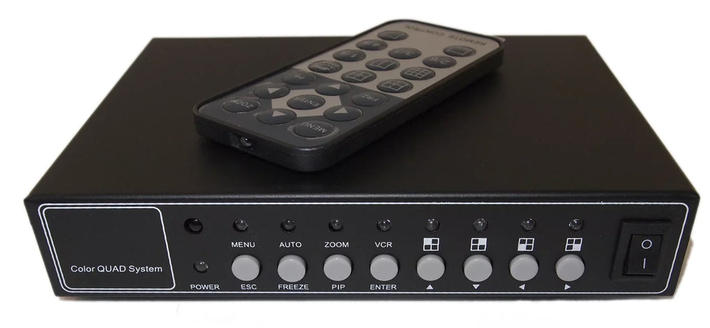 Splitter (4 and CCTV Time Security 4 Processor Remote Analog / Camera) Port Quad Color Control 2000mA adapter Evertech Camera Channel with Real