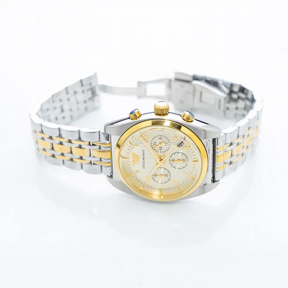 Chronograph Watch AR0396 43 Stainless Armani Steel mm Classic Emporio