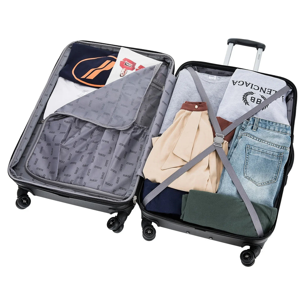 DUKAP Luggage 2-Piece Intely Black Set Plastic (DKINT0SM-BLK)