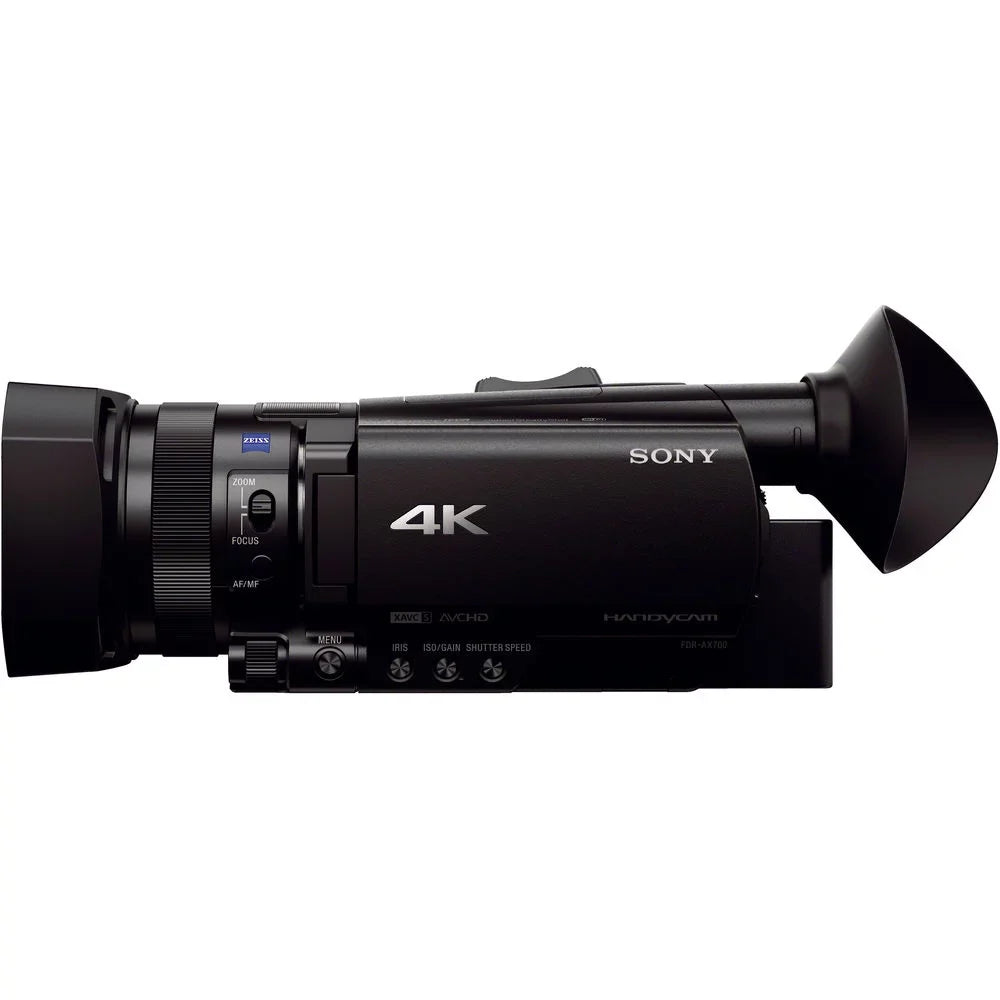 Camcorder HD M + Sony Card Handycam Extra Video Case 2 Memory Camera Batteries 128GB Charger FDR-AX700 and + + 4K +