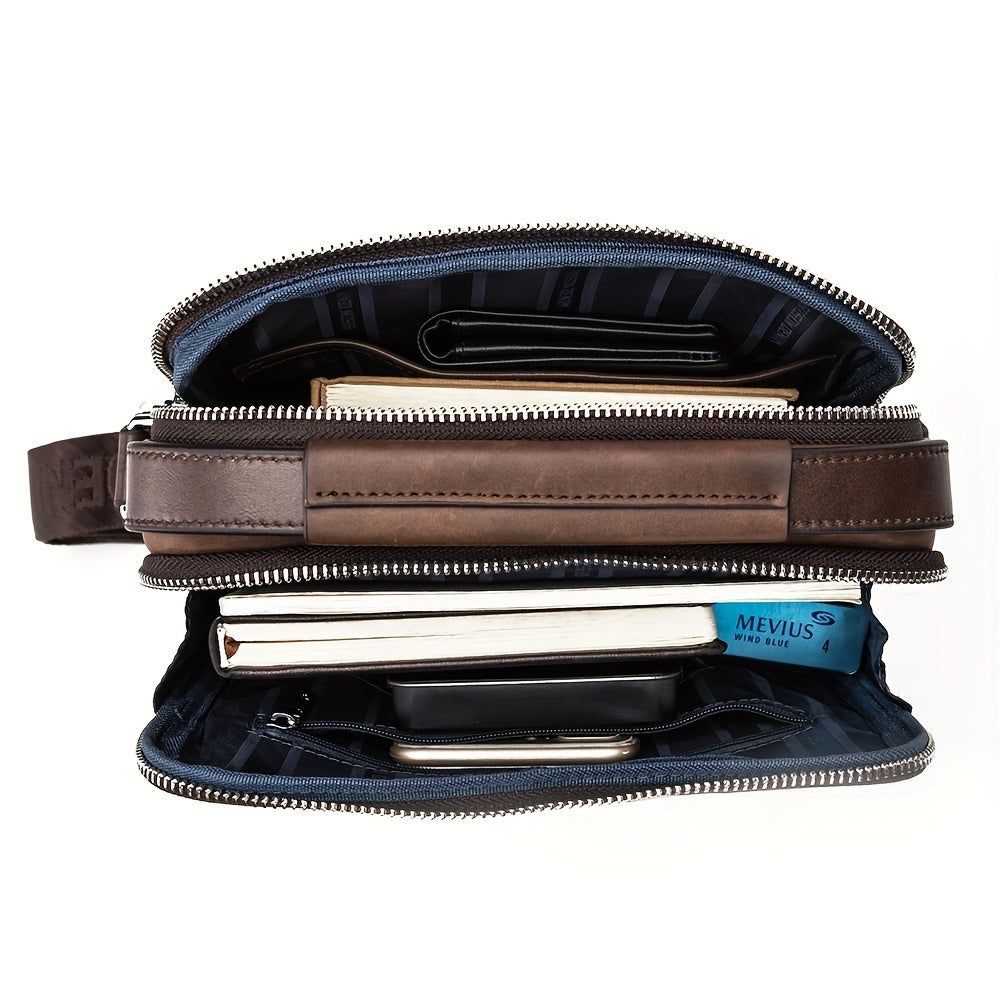 Crossbody Men‘s N2333-1ZF DENIM Casual MICHROE Bag Shoulder Bag Designer Messenger Cowhide Vintage Leather Genuine Handbags