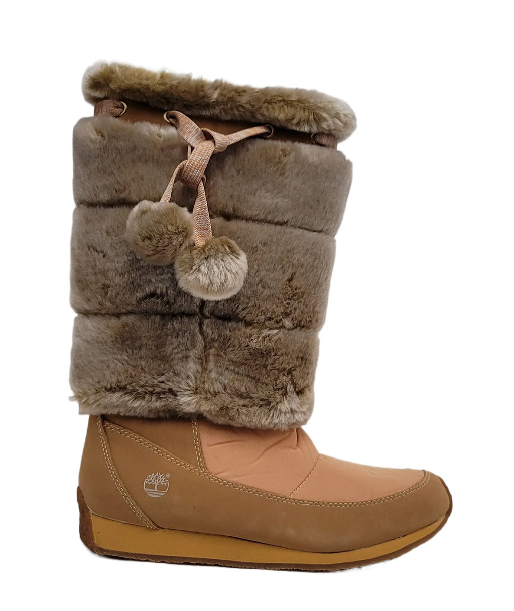 size Medium 6 Big 59996 Fur Junior Wheat Kid Tall Boot Timberland Winterberry US