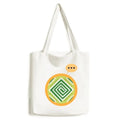 Shoulder Tote Sack Bag Mexico Ancient Canvas Totems Expression Squares Green Civilization