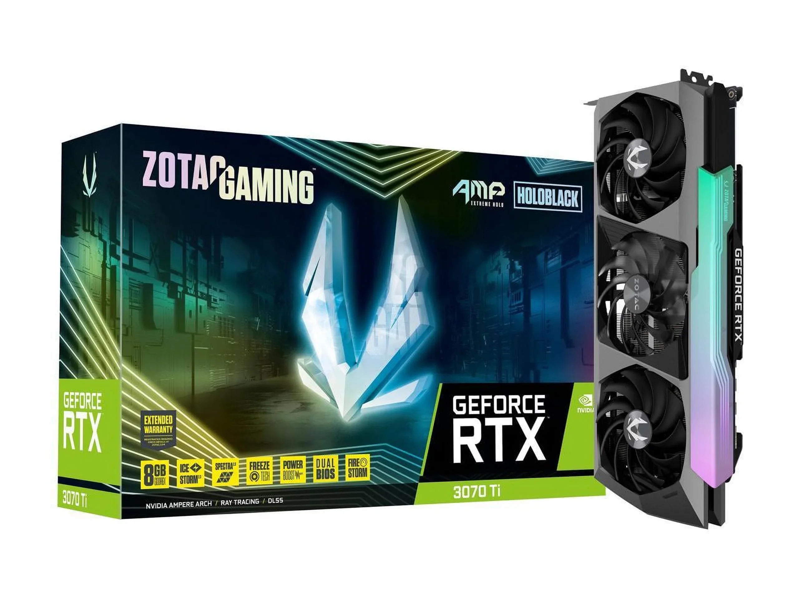 ATX ZT-A30710B-10P Video 3070 RTX Ti Card 8GB PCI GDDR6X Extreme ZOTAC GeForce Express 4.0 Holo AMP