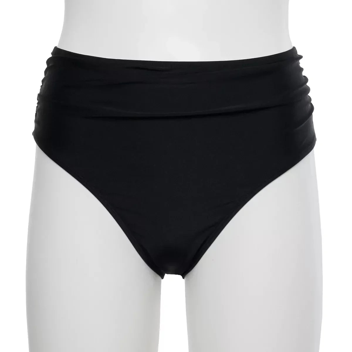 Bottom Twist Bikini BLACK 2Pc Miller M Shirred Waist Hi Front + Nicole Top