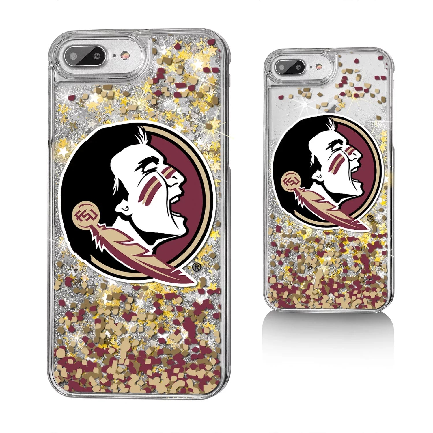 Glitter Plus Plus Florida Case / Seminoles iPhone for Plus FSU State 6 7 / 8 Confetti