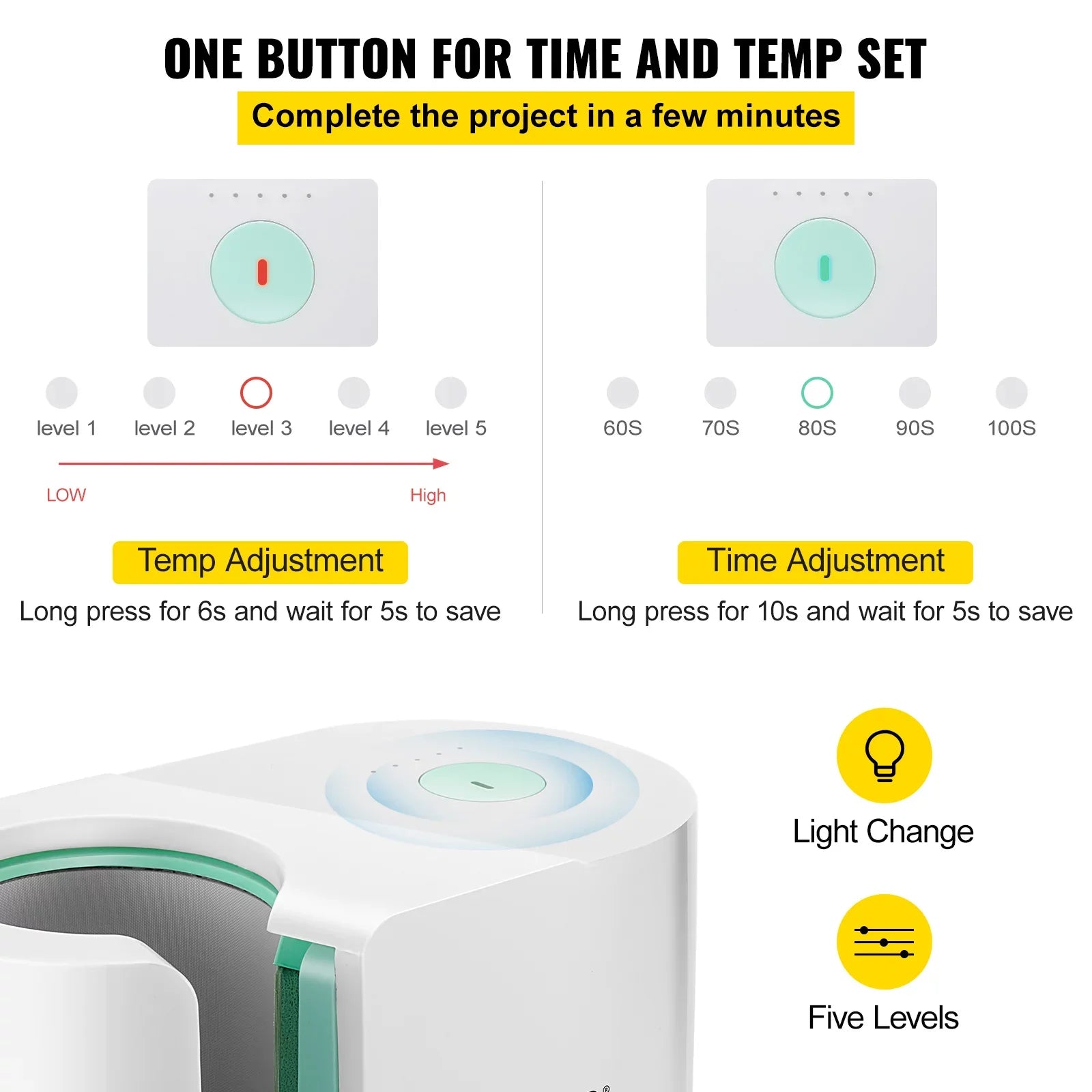 Heat Presents Press Cup Printing Pro as Easy 11-15oz, DIY Transfer Machine One-touch Machine, Button, Portable Mug Gi Press Presser Family Mug Press Sublimation Friends VEVOR Mug with Automatic Coffee