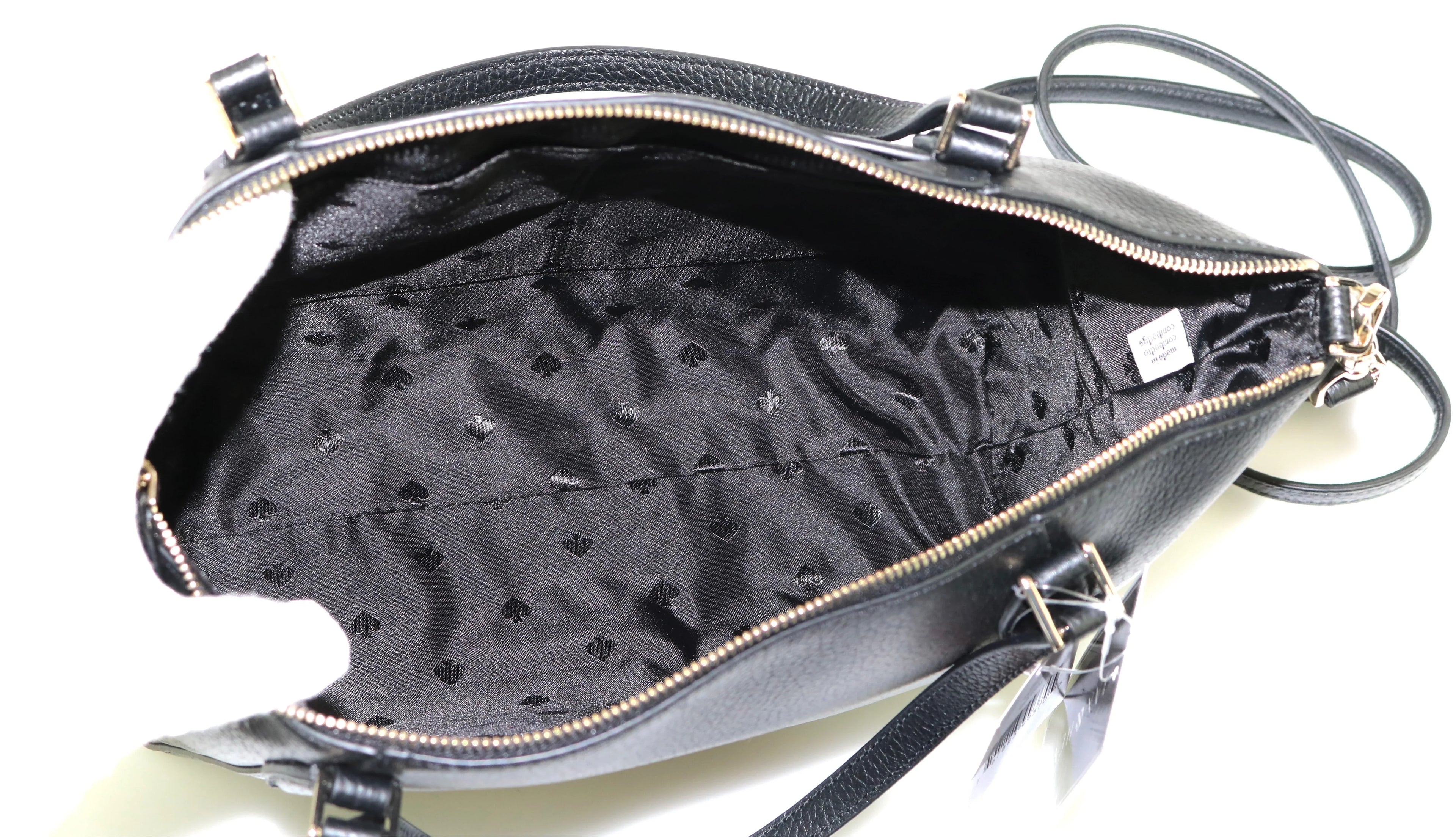 Satchel Crossbody Kate Spade Handbag Leather Pebbled Medium Bag Monica Black
