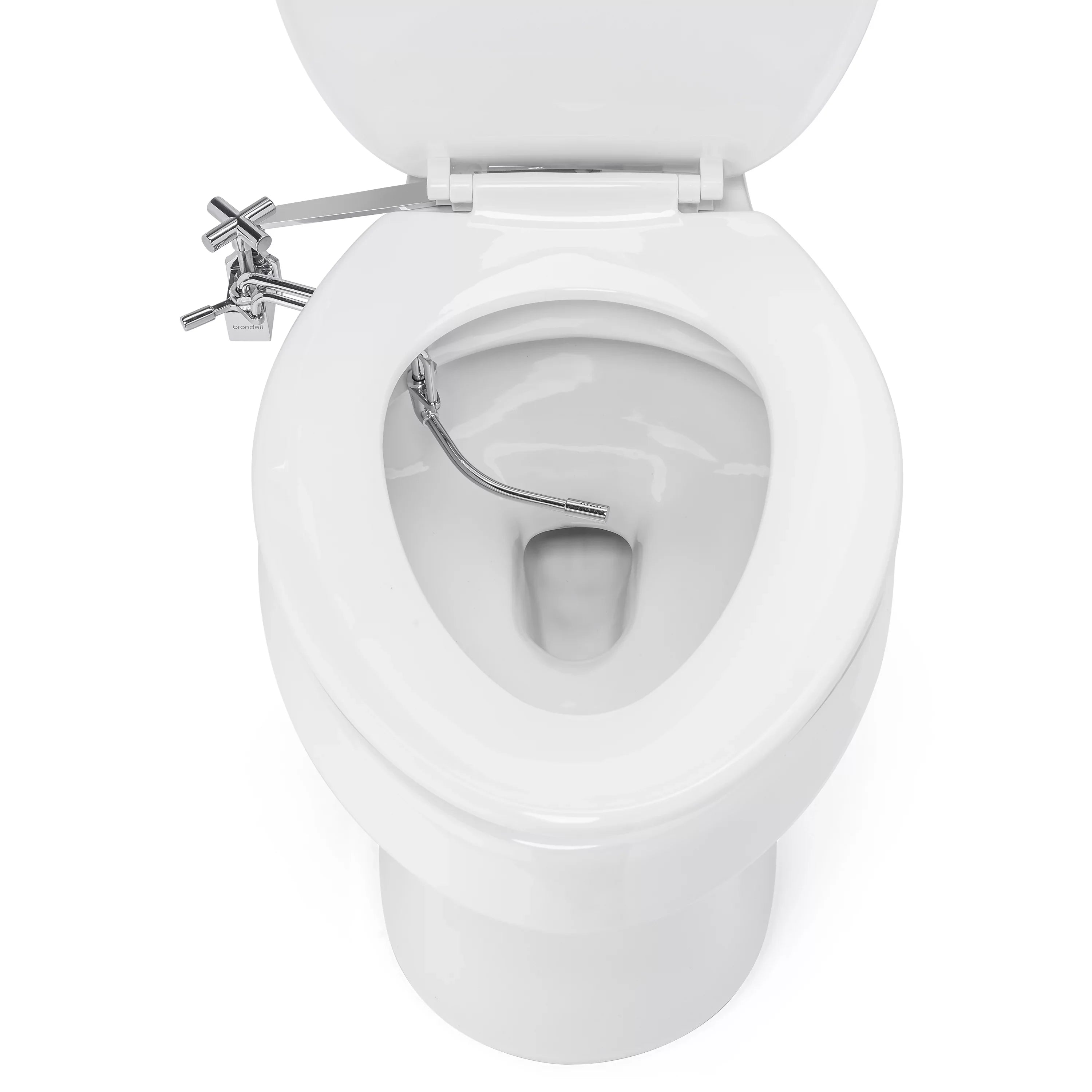 Silver Side-Mounted Temperature Wand, in Bidet Metal Spray All Brondell Attachable Ambient with Adjustable