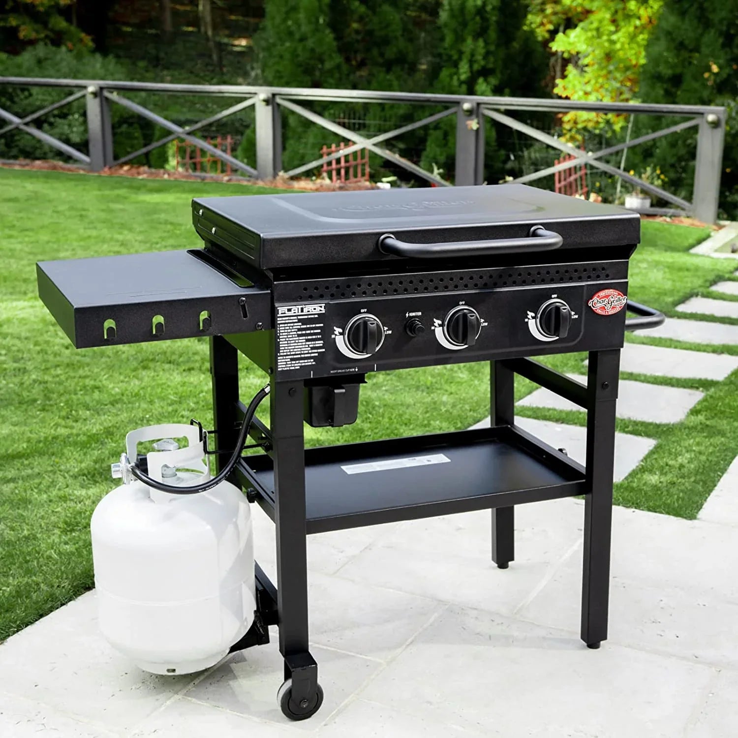 Char-Griller Griddle 3 Burner Flat Iron