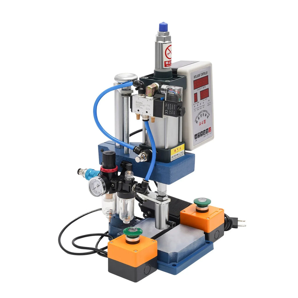 Punch Punching Machine Digital Press Machine, Wuzstar Double Desktop 440lbs Pneumatic Control Press