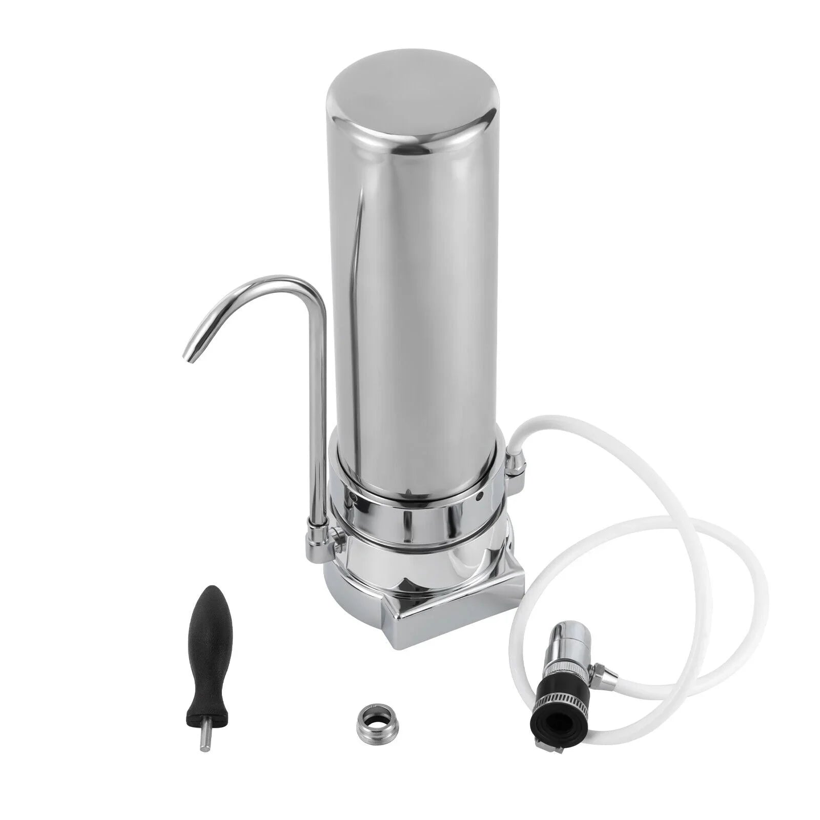 Filter Water Drinking Tap Filtration Countertop System Stainless Sink Filter Silver