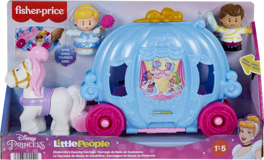 People Dancing Disney with Princess Horse Carriage Figures Little Playset Cinderella’s & Toddler