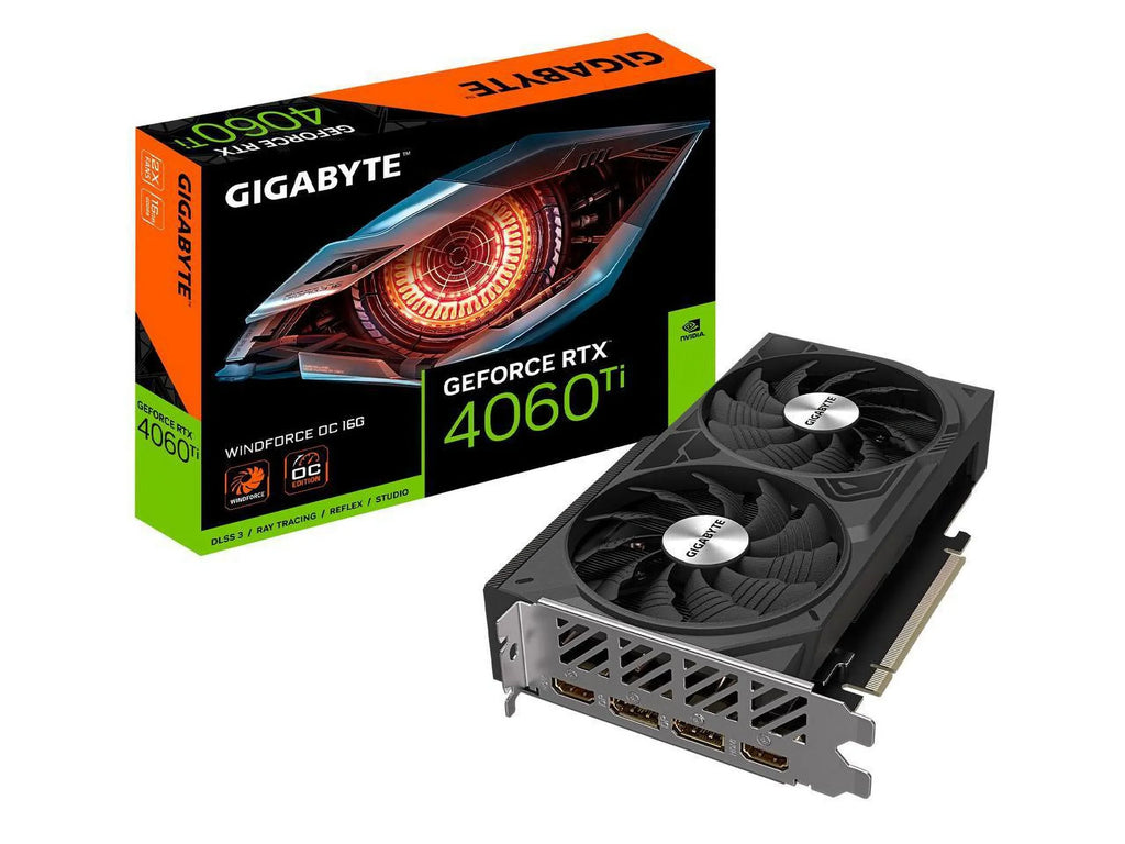 Fans, 4060 GDDR6, Ti OC 16GB WINDFORCE RTX Graphics 128-bit 16G WINDFORCE GIGABYTE Card GeForce Video GV-N406TWF2OC-16G Card, 2x