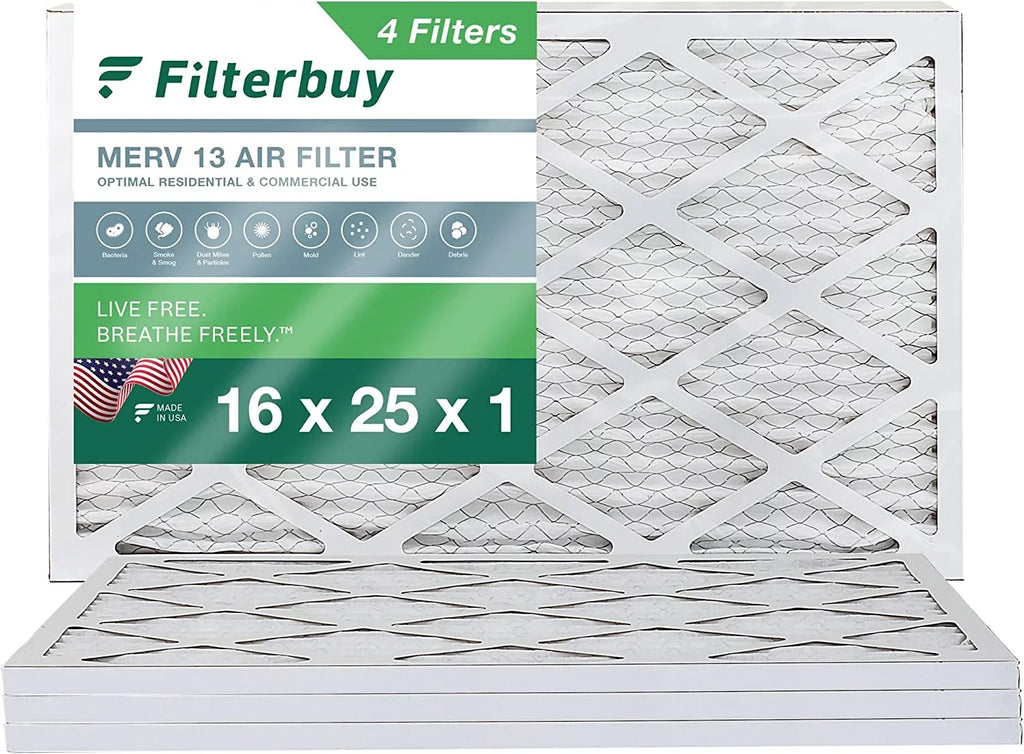 MERV 16x25x1 AC Filters (4-Pack) Air HVAC Filterbuy 13 Furnace Pleated