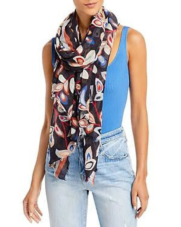 One Size Echo Wrap Size MSRP $79 Wine Fringe