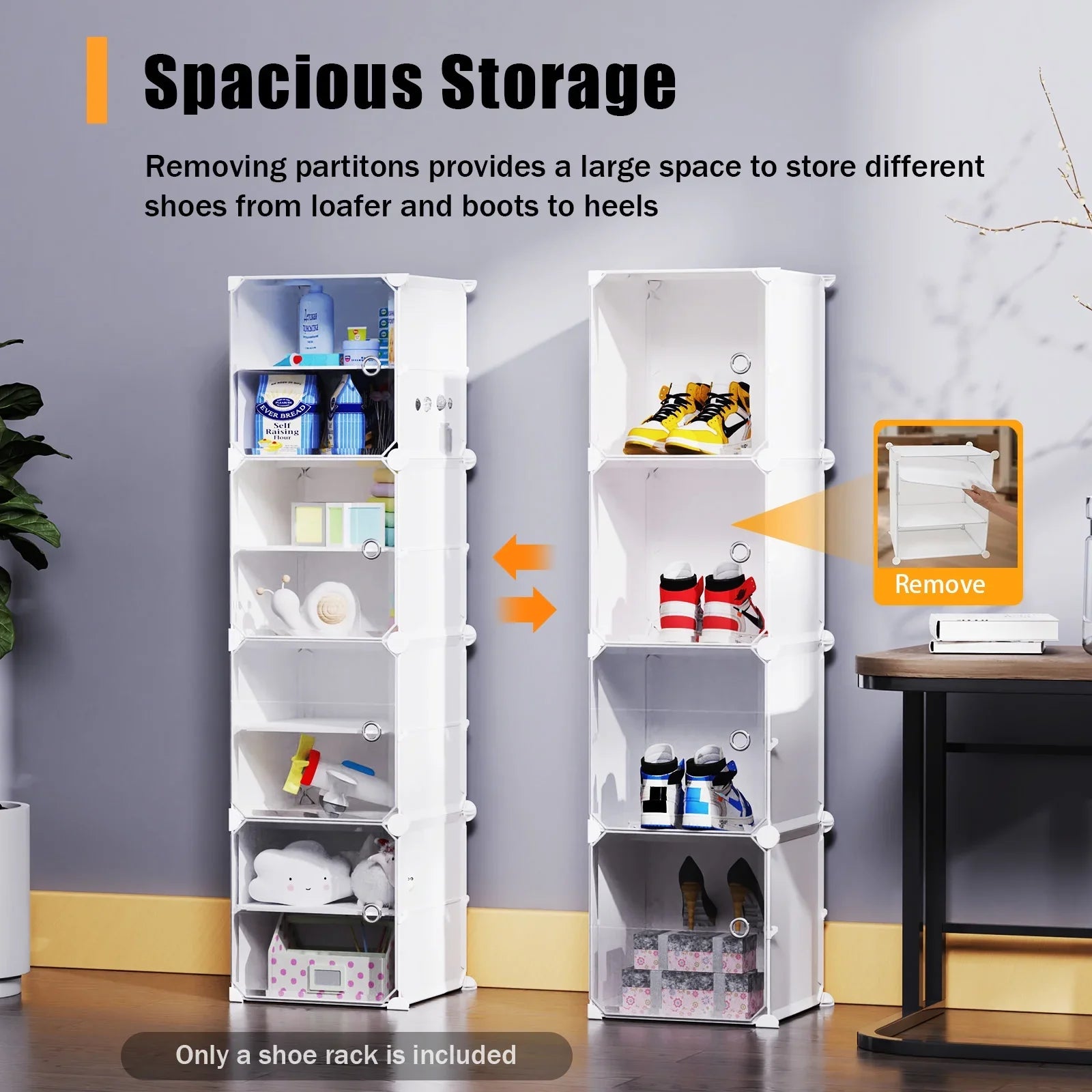 for Shoe Entryway Storage Pairs Modular Tiers Closet Hallway 12 Bedroom 96 Shelf 48 Tower Cubes Shoe Cabinet White Stand Organizer Boxes, Shoe Plastic Storage Rack