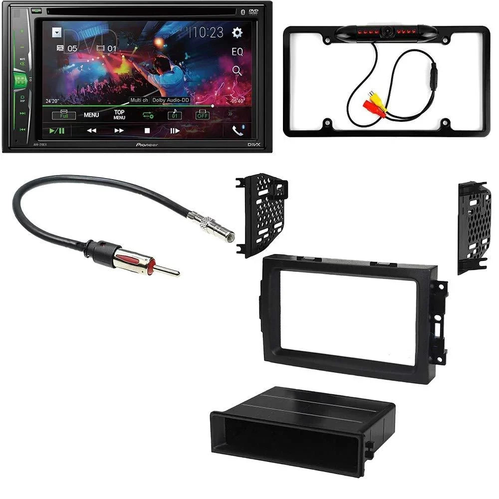 Pioneer Receiver Bluetooth/Backup Nav Camera/Installation Bundle 2007 6.2" Digital DVD/CD W/ Touchscreen Car Chrysler AM/FM Aspen AVH-241EX with Media Kit/in-Dash KIT4700 for Stereo w/OEM Double DIN