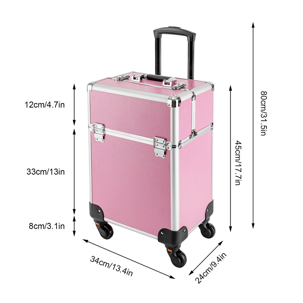 Cosmetic Rolling Professional Makeup Makeup Storage Train Organizer Trolley Case