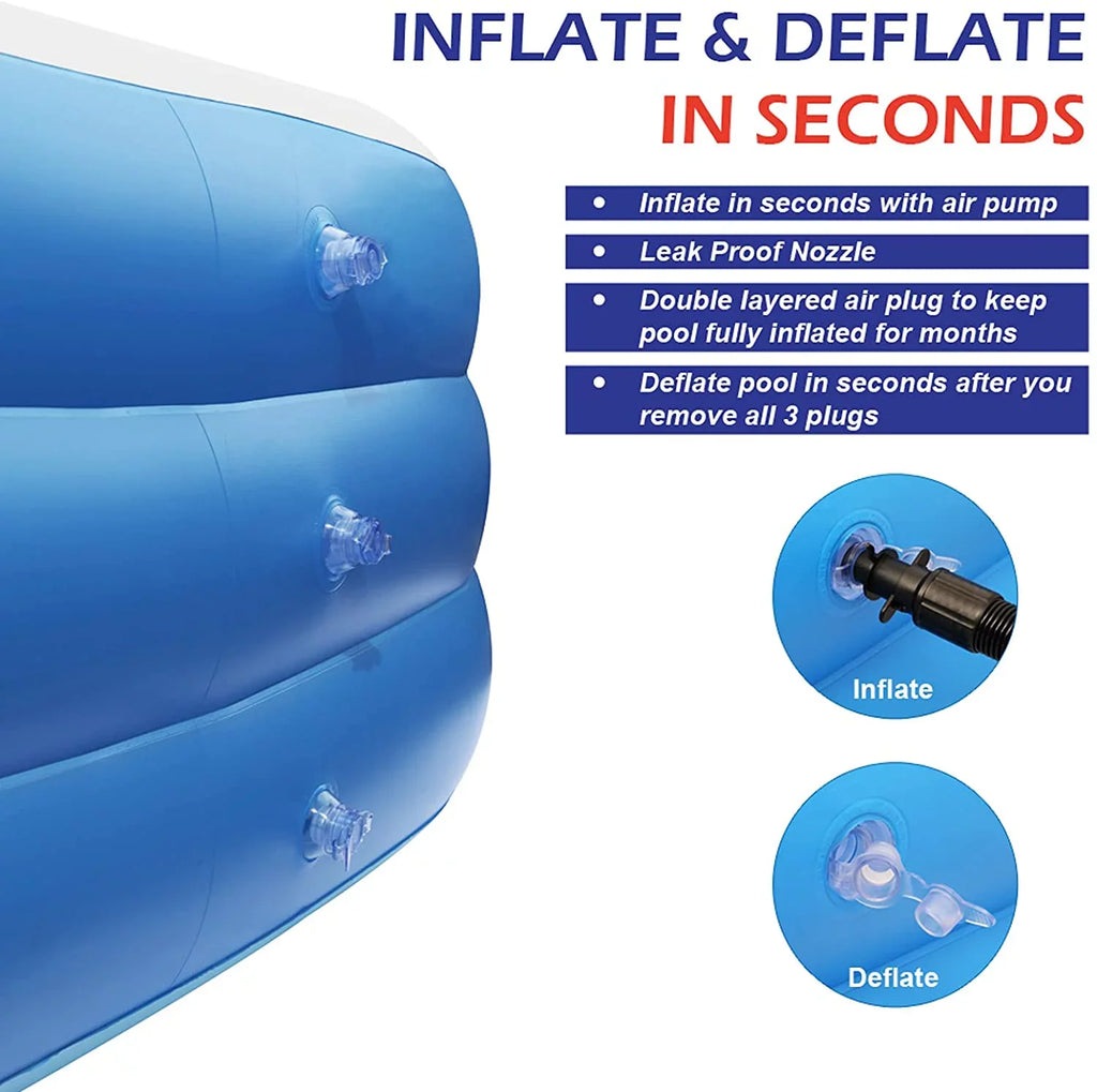 Blue Inflatable Moselota Swimming Wall - x 72" Pool 22" 120" x 0.4mm Thickness