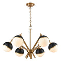Modern, Blind 32-Inch Tiger Wide Aged Elk Brass Chandelier, Home