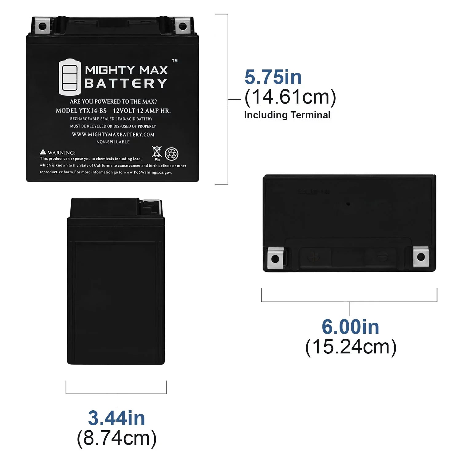 R, - YTX14-BS GT, BMW Replaces 3Pack GS, 07, Battery F800ST 17-18 ADV