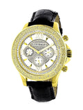 Leather with Diamond Extra Straps Men's Two Black Watch