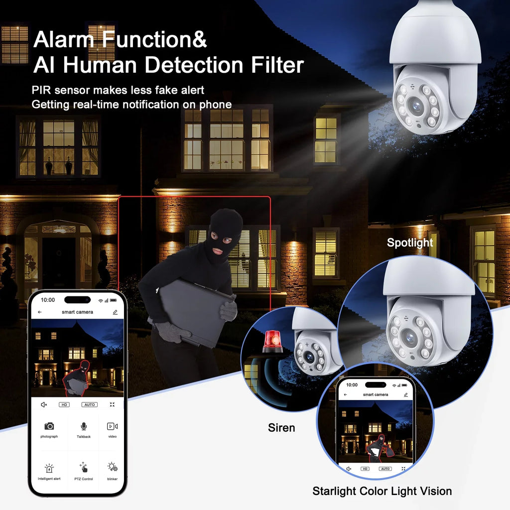 SC30 Camera Surveillance Packs Dome WiFi Wireless Toguard 2K/4MP Light Outdoor PTZ 2 Indoor Camera Bulb Security