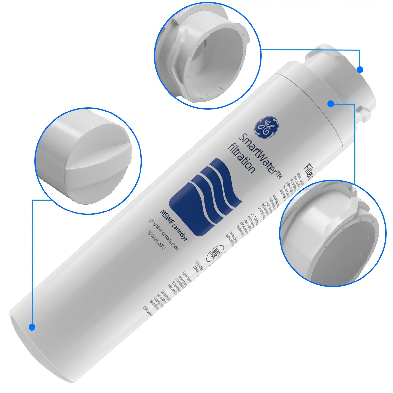 Filter, Pure RWF1500A Ice Tier1 Pack for 6 APF-1800, MSWF, Aquafresh AQUACREST Replacement AQF-MSWF Refrigerator GE WF282, Water of RWF1062, MSWF and Arrowpure