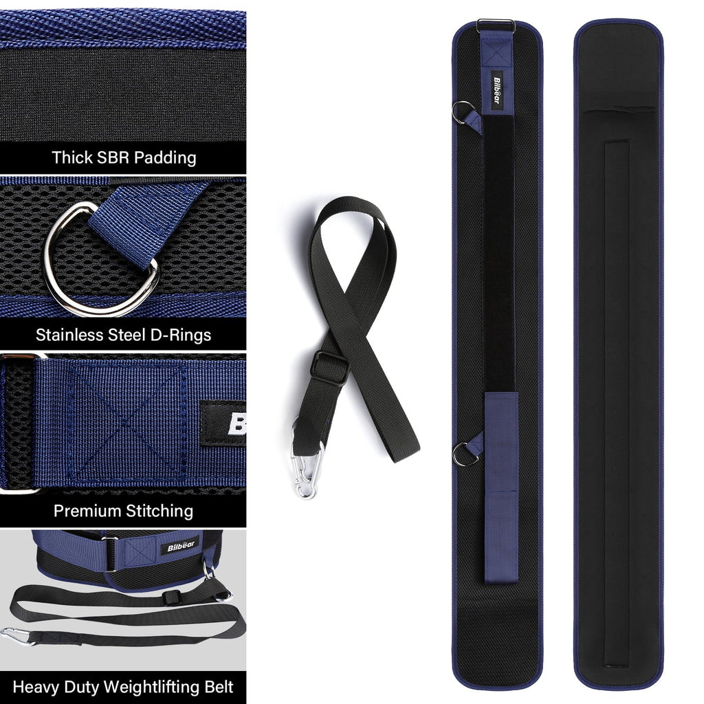 Adjustable,45-Angle pulls Strap,Weight 43 inch Snap Belt Hooks Weightlifting,Weight Dip 39 up,with lifting strap Belt for for Dip Rings&2 Bilbear inch Comfort Position